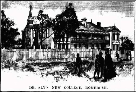 Dr. Sly's New School Premises — Eton College, Homebush." The Sydney Mail and New South Wales Advertiser (NSW : 1871 - 1912) 8 December 1888